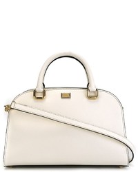 Белая кожаная большая сумка от Dolce & Gabbana