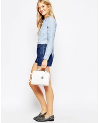 Белая кожаная большая сумка от Fiorelli