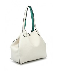 Белая кожаная большая сумка от Johnny