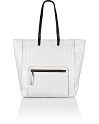 Белая кожаная большая сумка от Karl Lagerfeld