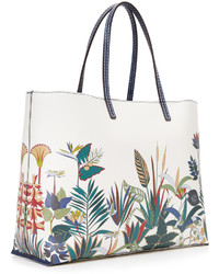 Белая кожаная большая сумка от Tory Burch