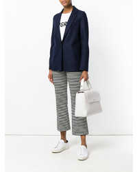 Белая кожаная большая сумка от Orciani