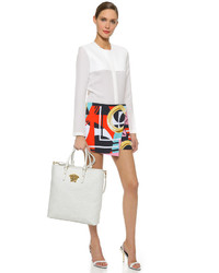 Белая кожаная большая сумка от Versace