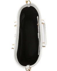 Белая кожаная большая сумка от Versace