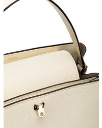 Белая кожаная большая сумка от Valextra