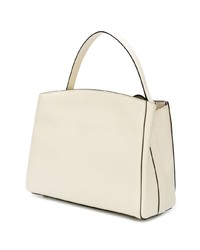 Белая кожаная большая сумка от Valextra