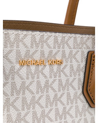 Белая кожаная большая сумка от MICHAEL Michael Kors