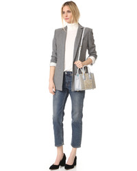 Белая кожаная большая сумка от MCM