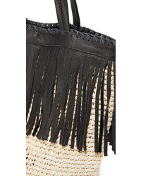 Белая кожаная большая сумка от Cleobella