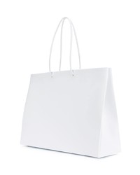 Белая кожаная большая сумка от Medea