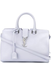 Белая кожаная большая сумка от Saint Laurent