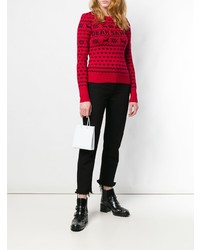 Белая кожаная большая сумка от Medea