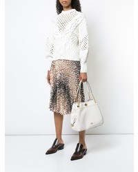 Белая кожаная большая сумка от Coach