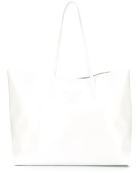 Белая кожаная большая сумка от Versace