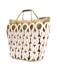 Белая кожаная большая сумка от Marni