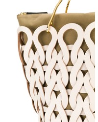 Белая кожаная большая сумка от Marni