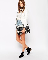 Женская белая кожаная косуха от Blank NYC