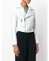 Женская белая кожаная косуха от Manokhi