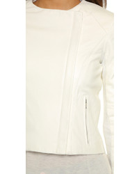 Женская белая кожаная куртка от Veda