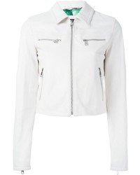 Женская белая кожаная куртка от Dolce & Gabbana