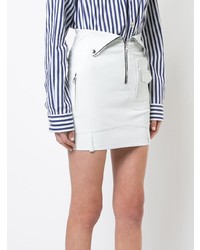 Белая кожаная мини-юбка от RtA