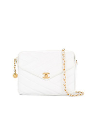 Белая кожаная поясная сумка от Chanel Vintage