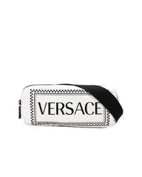Белая кожаная поясная сумка от Versace