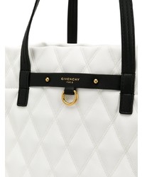 Белая кожаная стеганая большая сумка от Givenchy
