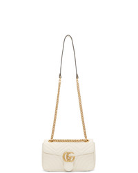 Белая кожаная стеганая сумка-саквояж от Gucci