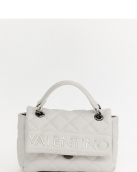 Белая кожаная стеганая сумка-саквояж от Valentino by Mario Valentino