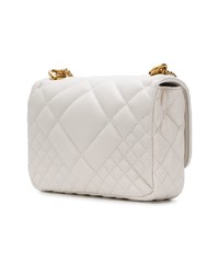 Белая кожаная стеганая сумка через плечо от Versace
