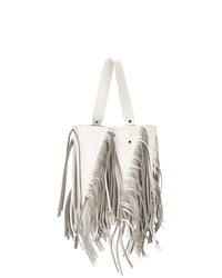 Белая кожаная сумка-мешок c бахромой от Proenza Schouler