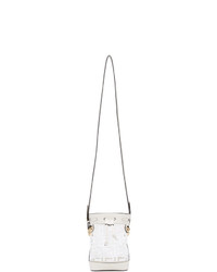 Белая кожаная сумка-мешок с принтом от Fendi