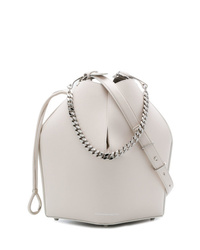 Белая кожаная сумка-мешок от Alexander McQueen