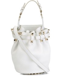 Белая кожаная сумка-мешок от Alexander Wang