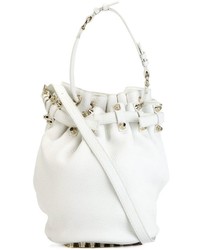 Белая кожаная сумка-мешок от Alexander Wang
