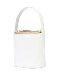 Белая кожаная сумка-мешок от Staud