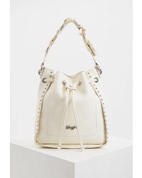 Белая кожаная сумка-мешок от Blugirl