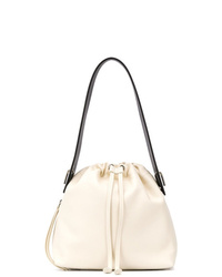 Белая кожаная сумка-мешок от Bonastre