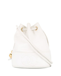 Белая кожаная сумка-мешок от Chanel Vintage