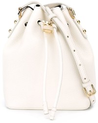 Белая кожаная сумка-мешок от Dolce & Gabbana