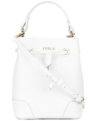 Белая кожаная сумка-мешок от Furla
