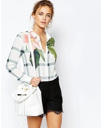 Белая кожаная сумка-мешок от Ted Baker