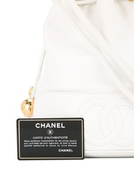 Белая кожаная сумка-мешок от Chanel Vintage