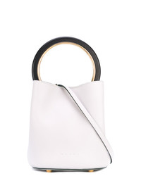 Белая кожаная сумка-мешок от Marni