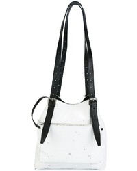 Белая кожаная сумка-мешок от MM6 MAISON MARGIELA