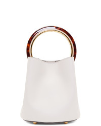 Белая кожаная сумка-мешок от Marni