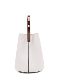 Белая кожаная сумка-мешок от Marni