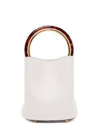 Белая кожаная сумка-мешок от Marni