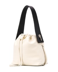Белая кожаная сумка-мешок от Bonastre